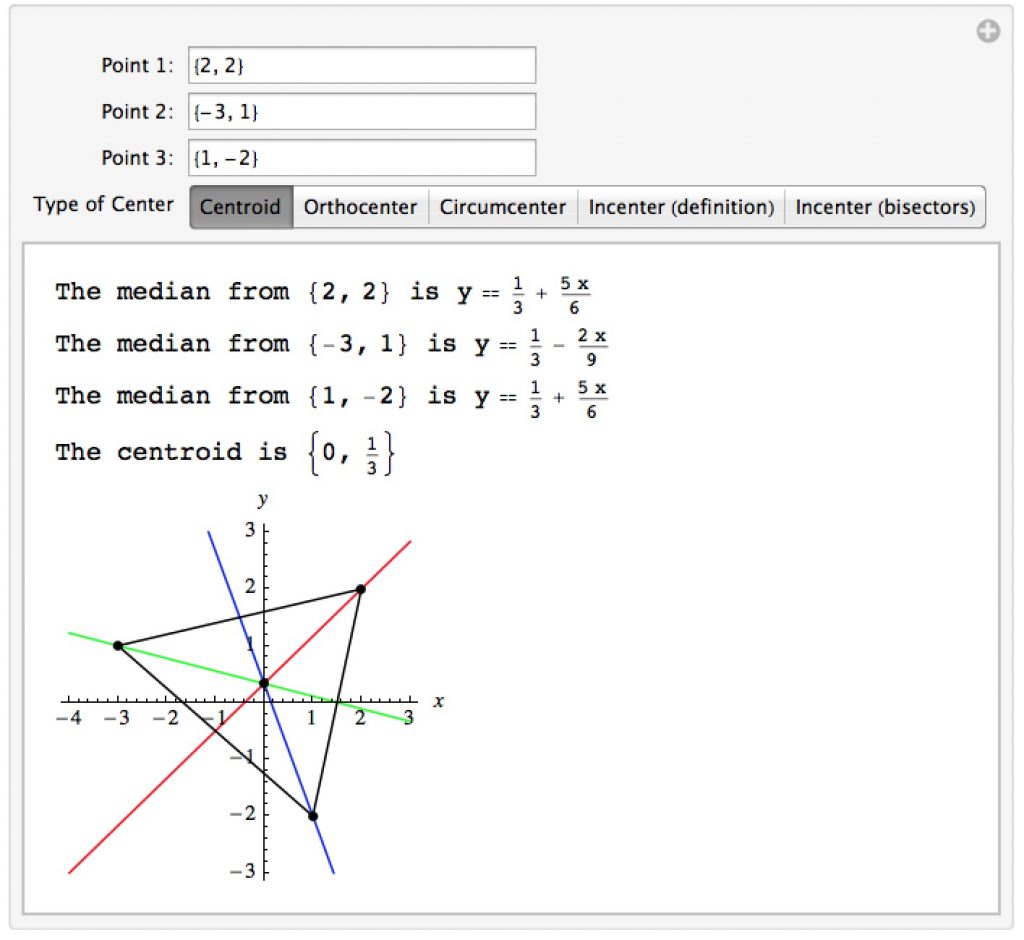 finding centers of a triangle