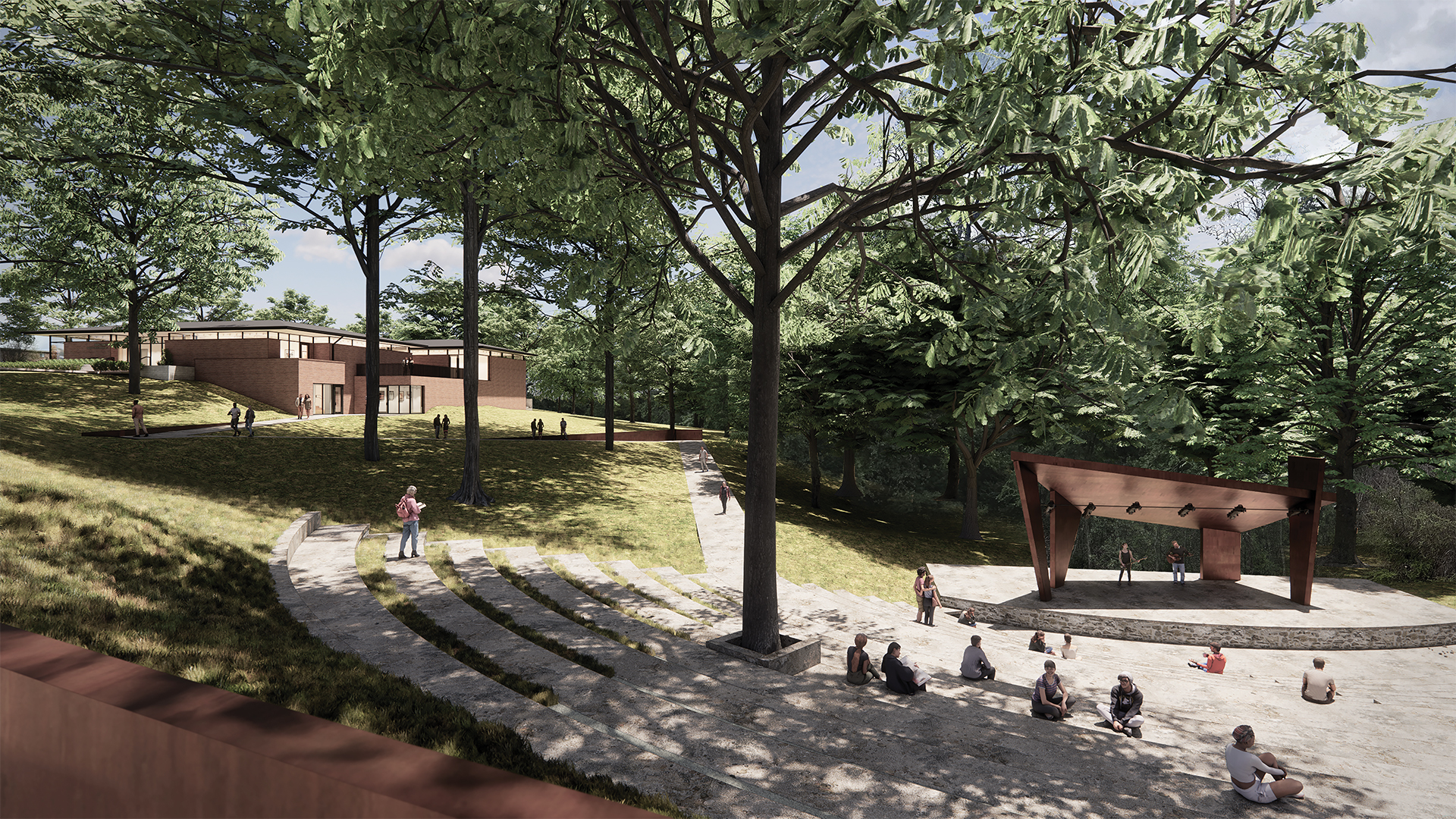 An architectural drawing of the future of the SE Amphitheater