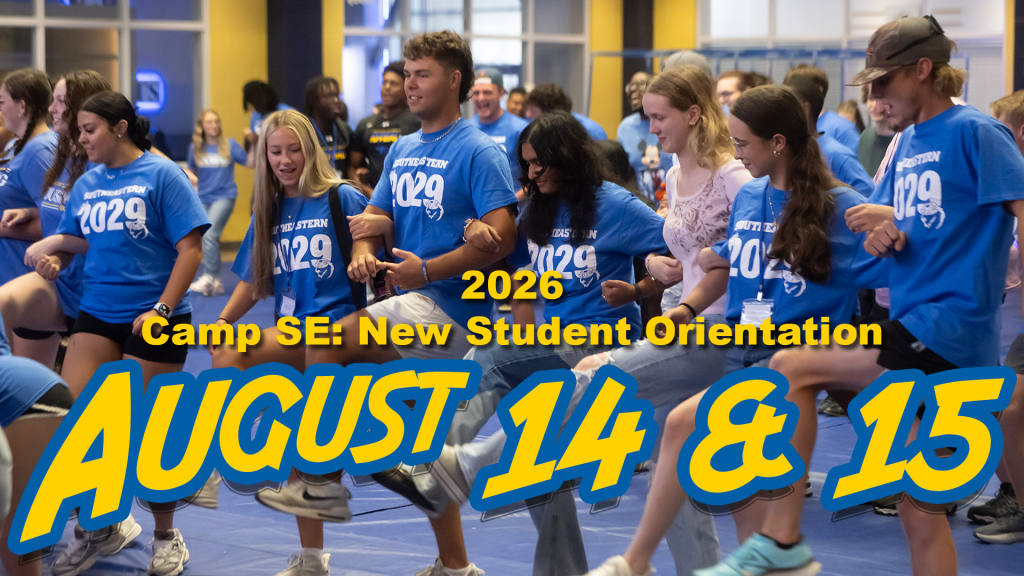 Camp SE: New Student Orientation Graphic with August 14 -15