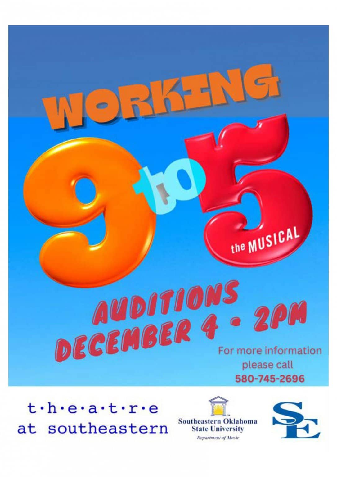 Working 9 To 5 Auditions Southeastern Oklahoma State University working-9-to-5-auditions-southeastern-oklahoma-state-university