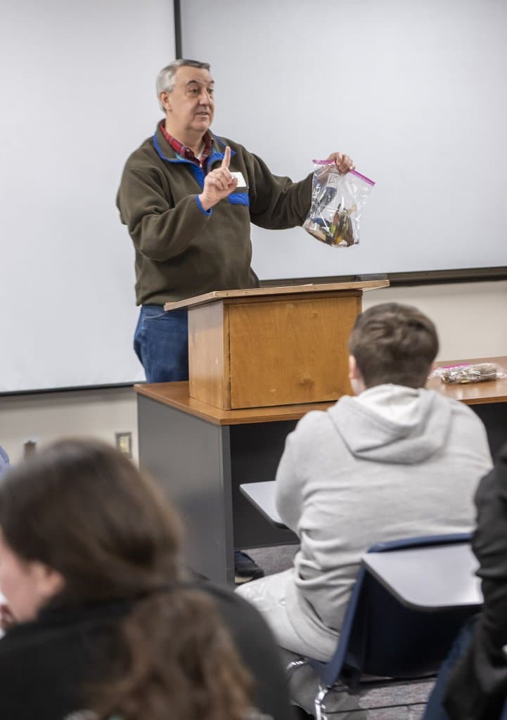 Dr. Doug Wood, biological sciences - zoology professor at Southeastern, speaks at Career Day.