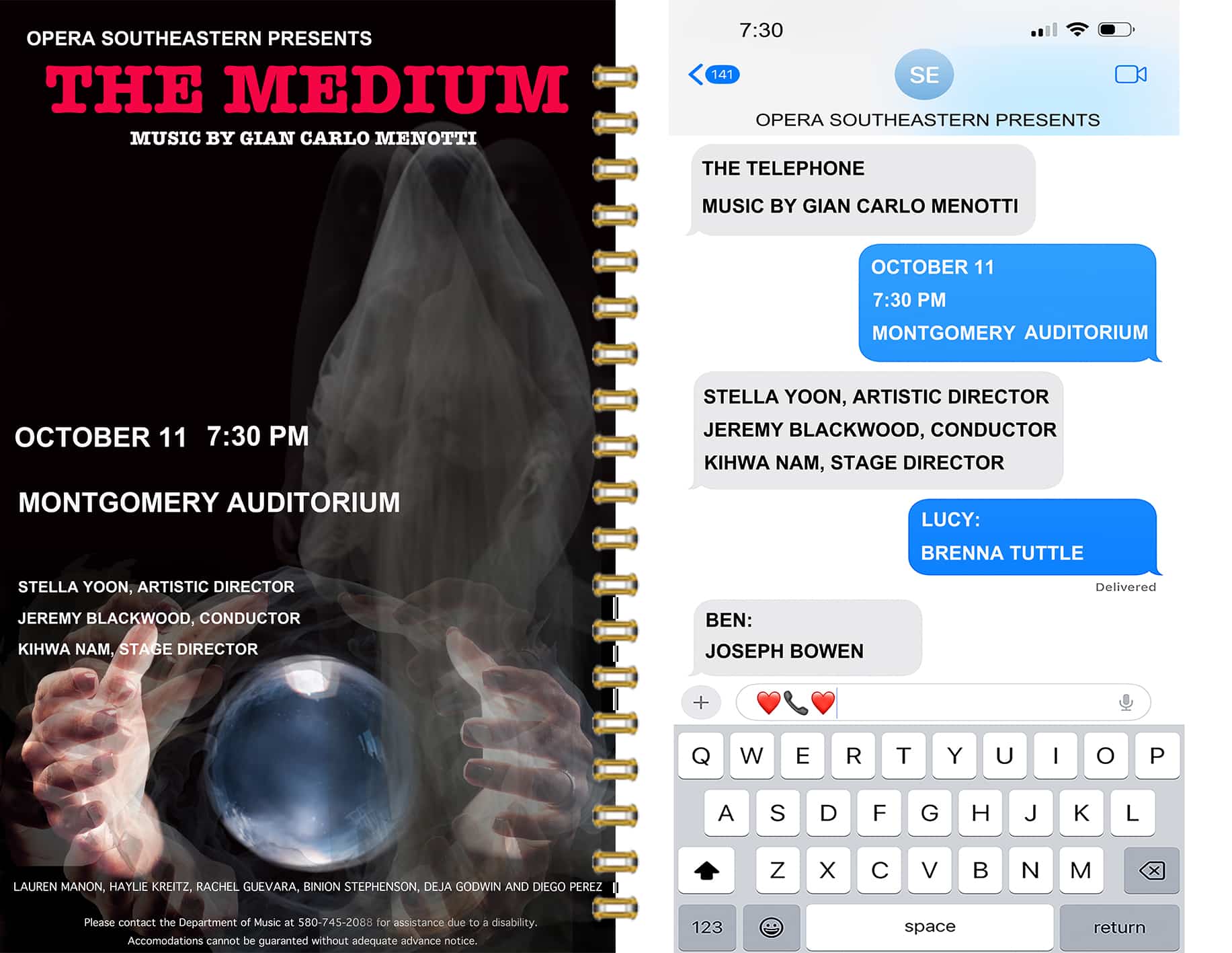 Opera Southeastern: "The Medium" & "The Telephone" | Southeastern Oklahoma State University - Vimarsana News