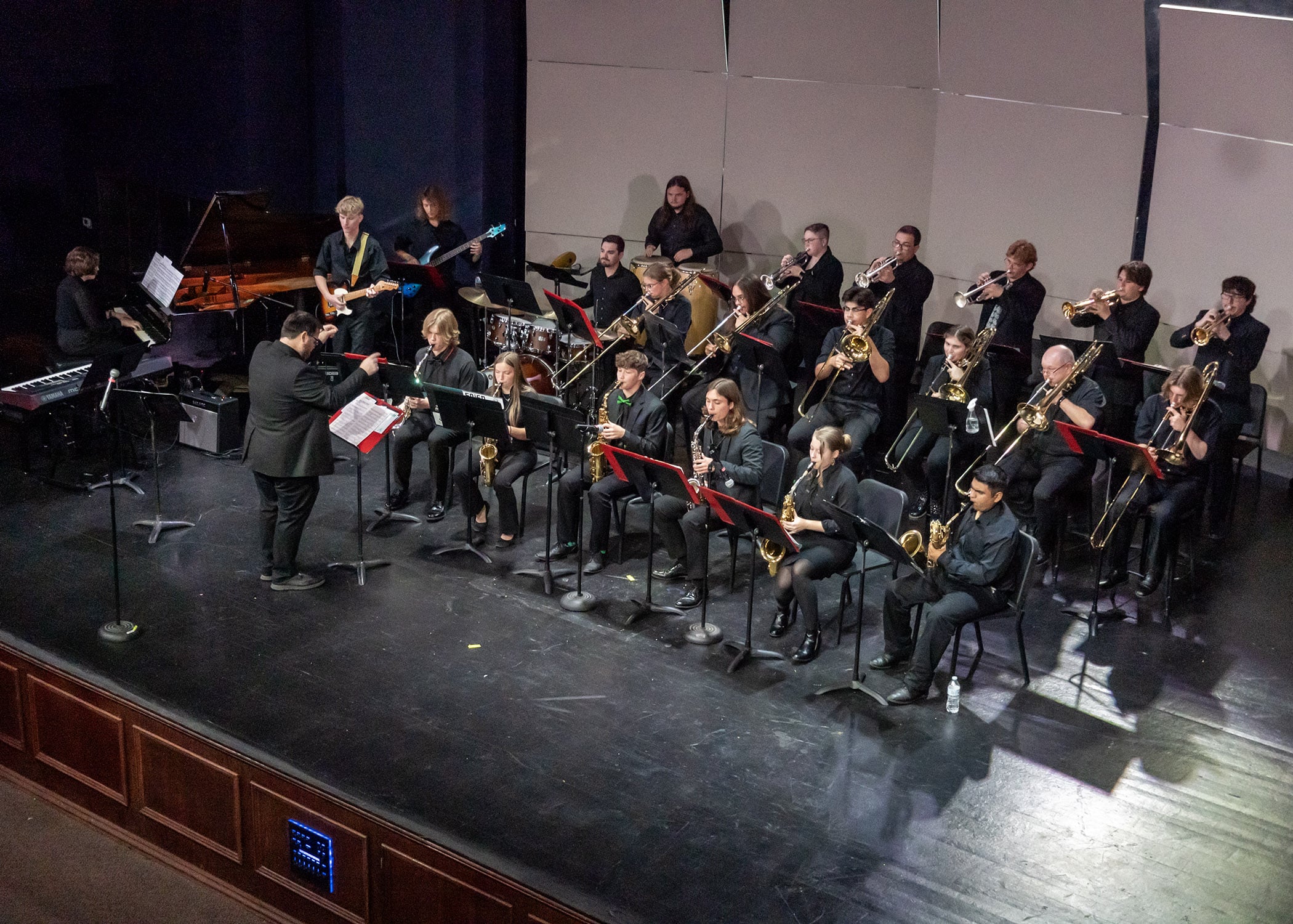 The 2024 Southeastern jazz ensemble performs on stage