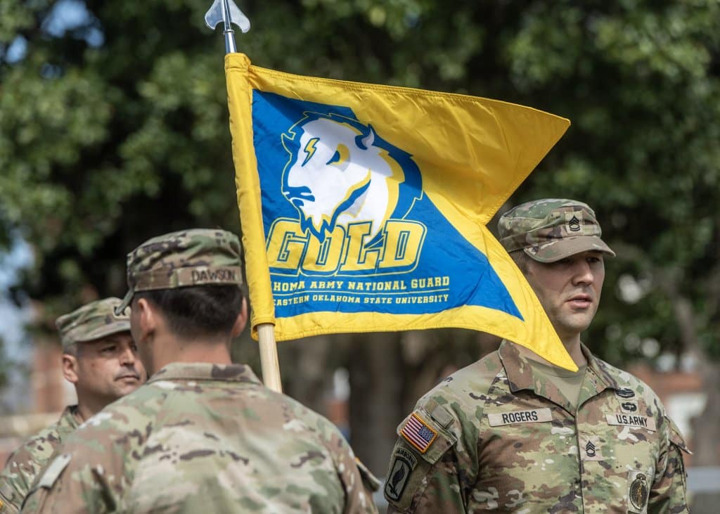 A military guidon flag
