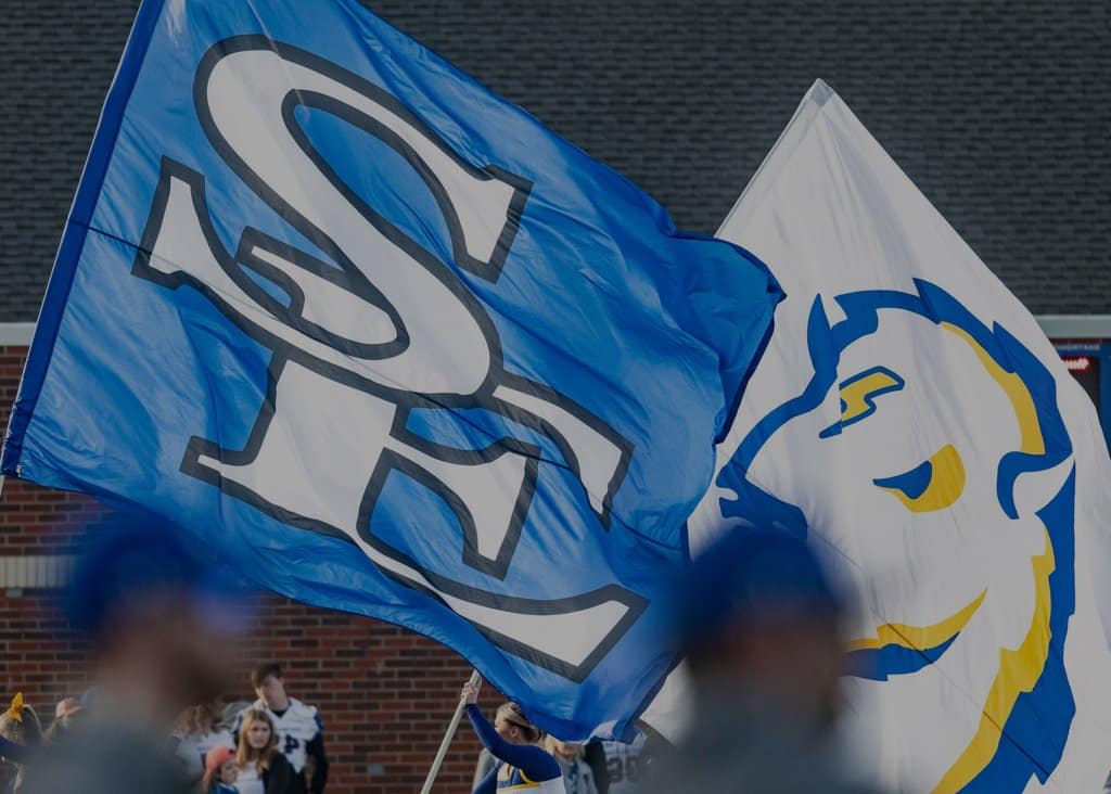 Southeastern flags at a home football game