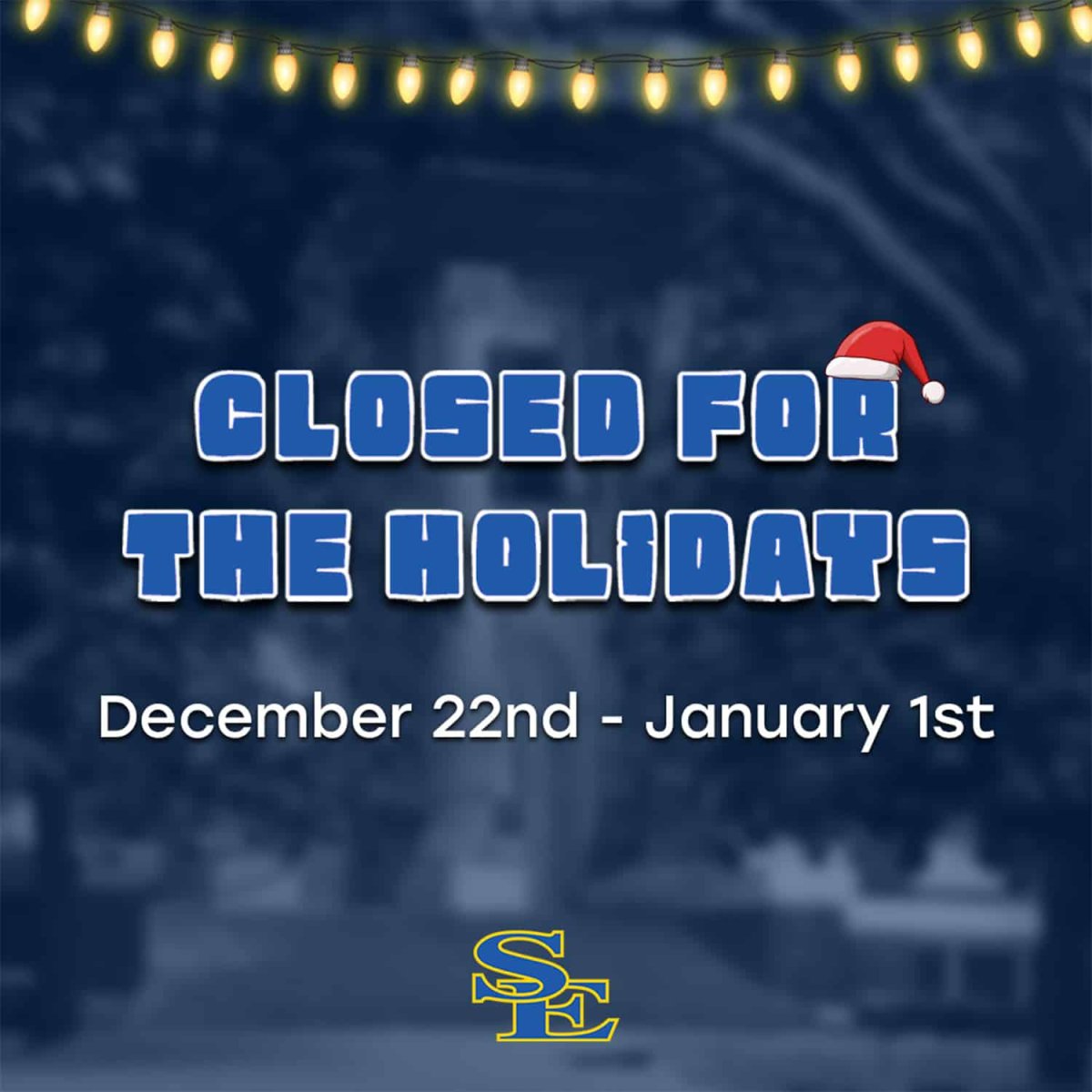 Southeastern campus to close for winter break Dec. 22-Jan. 1 banner