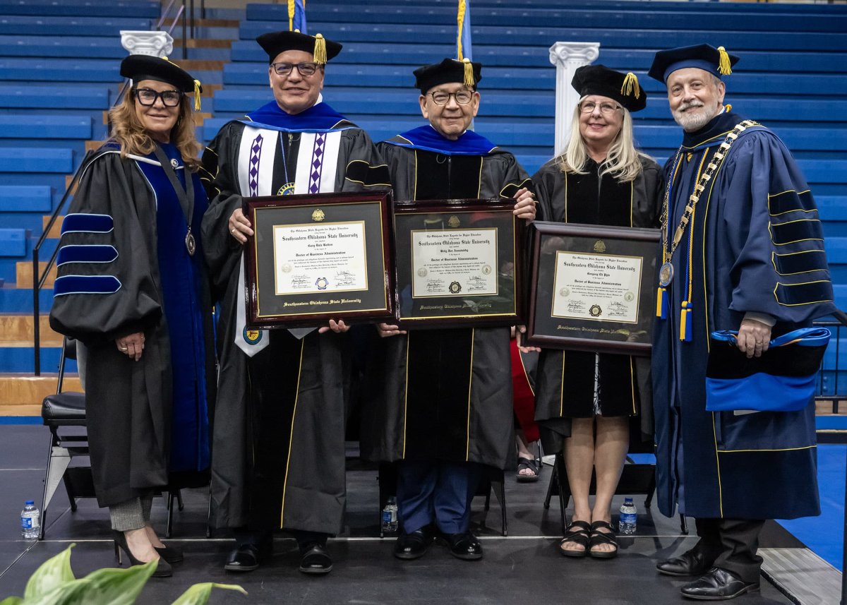 Southeastern awards Honorary Doctor of Business Administration degrees to Chief Gregory Pyle, Governor Bill Anoatubby, and Chief Gary Batton banner
