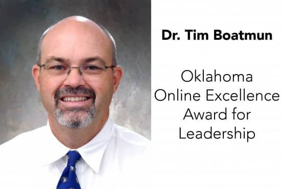 Dr. Tim Boatmun receives Oklahoma Online Excellence Award for Leadership Thumbnail