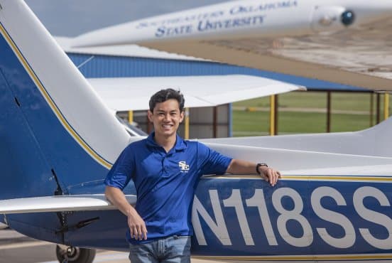 Aviation major Jacob Tran sees stars while  climbing ladder to success at Southeastern Thumbnail