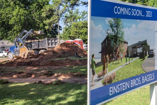 Preliminary construction work starts on Einstein Bros. Bagels near campus Thumbnail