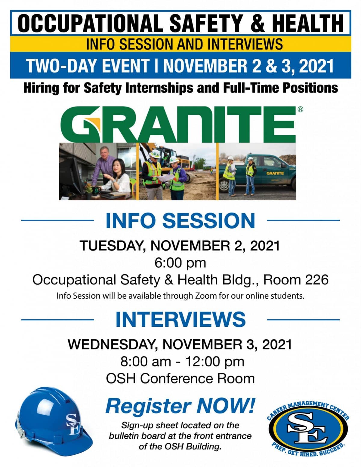 Occupational Safety & Health Info Session & Interviews banner